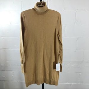 Wayf Turtleneck Sweater Dress Size S Camel Long Sleeve NWT